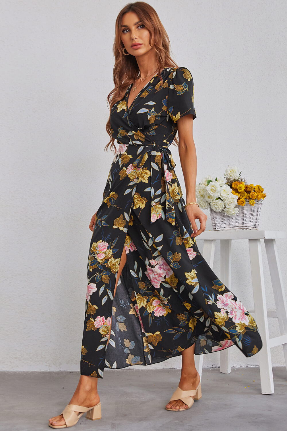 Wrap me Up Floral Maxi Dress