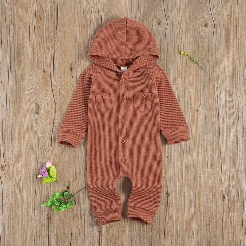 Hooded Waffle Jumpsuit (up to 24mo)