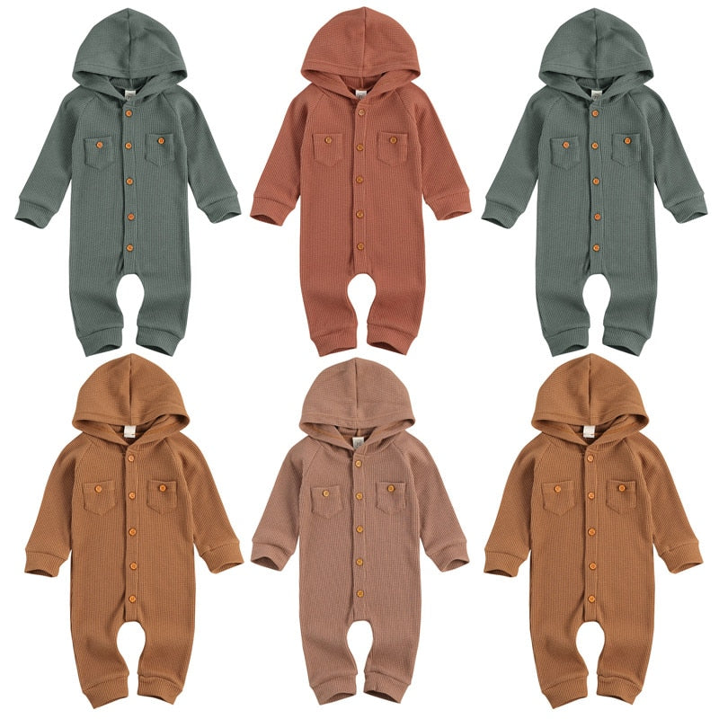 Hooded Waffle Jumpsuit (up to 24mo)